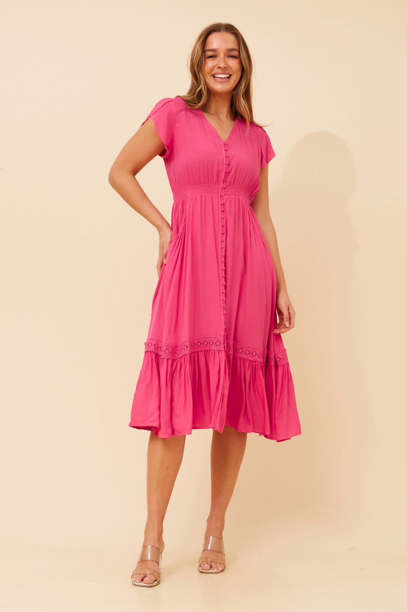 MOROCCO MIDI DRESS (Magenta)