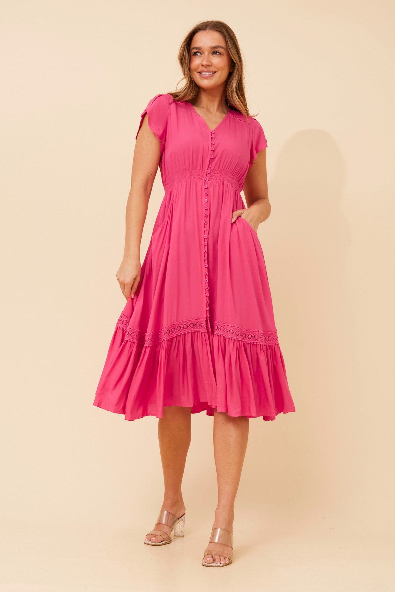 MOROCCO MIDI DRESS (Magenta)