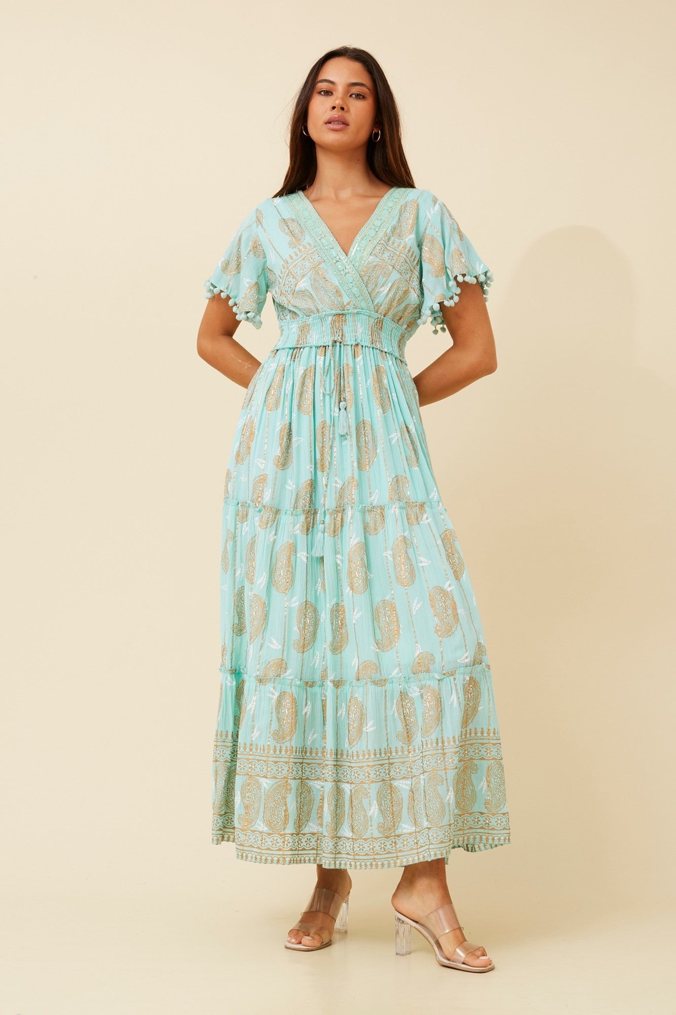 NERITA BOHO MAXI DRESS (Aqua)