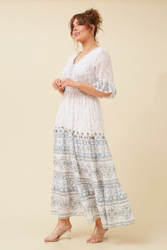 PURNIMA MIRROR MAXI DRESS (White)