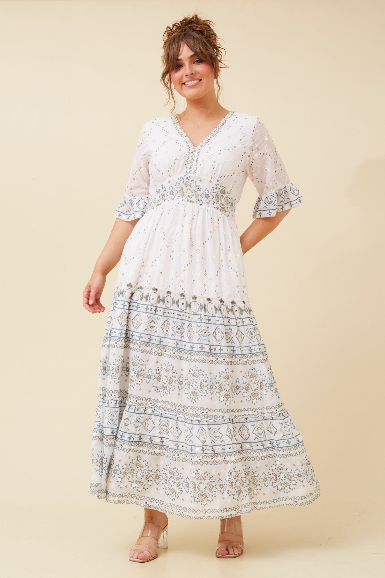 PURNIMA MIRROR MAXI DRESS (White)