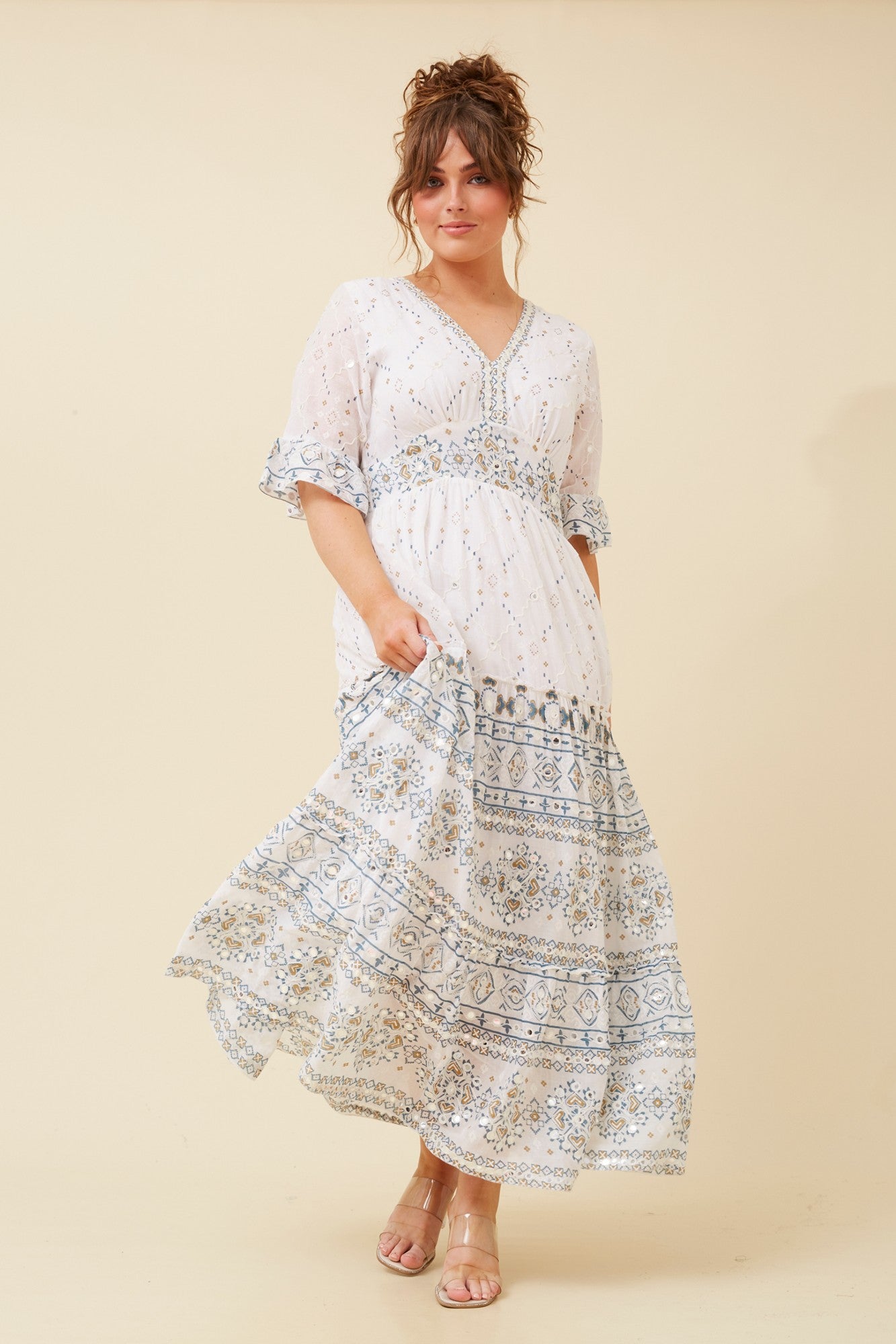PURNIMA MIRROR MAXI DRESS (White)