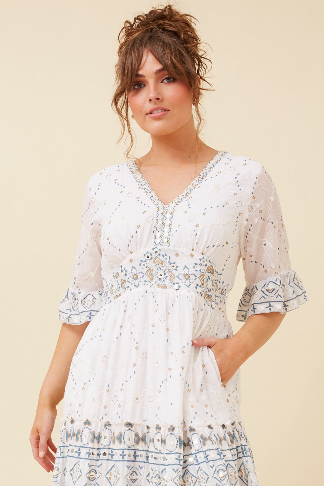 PURNIMA MIRROR MAXI DRESS (White)
