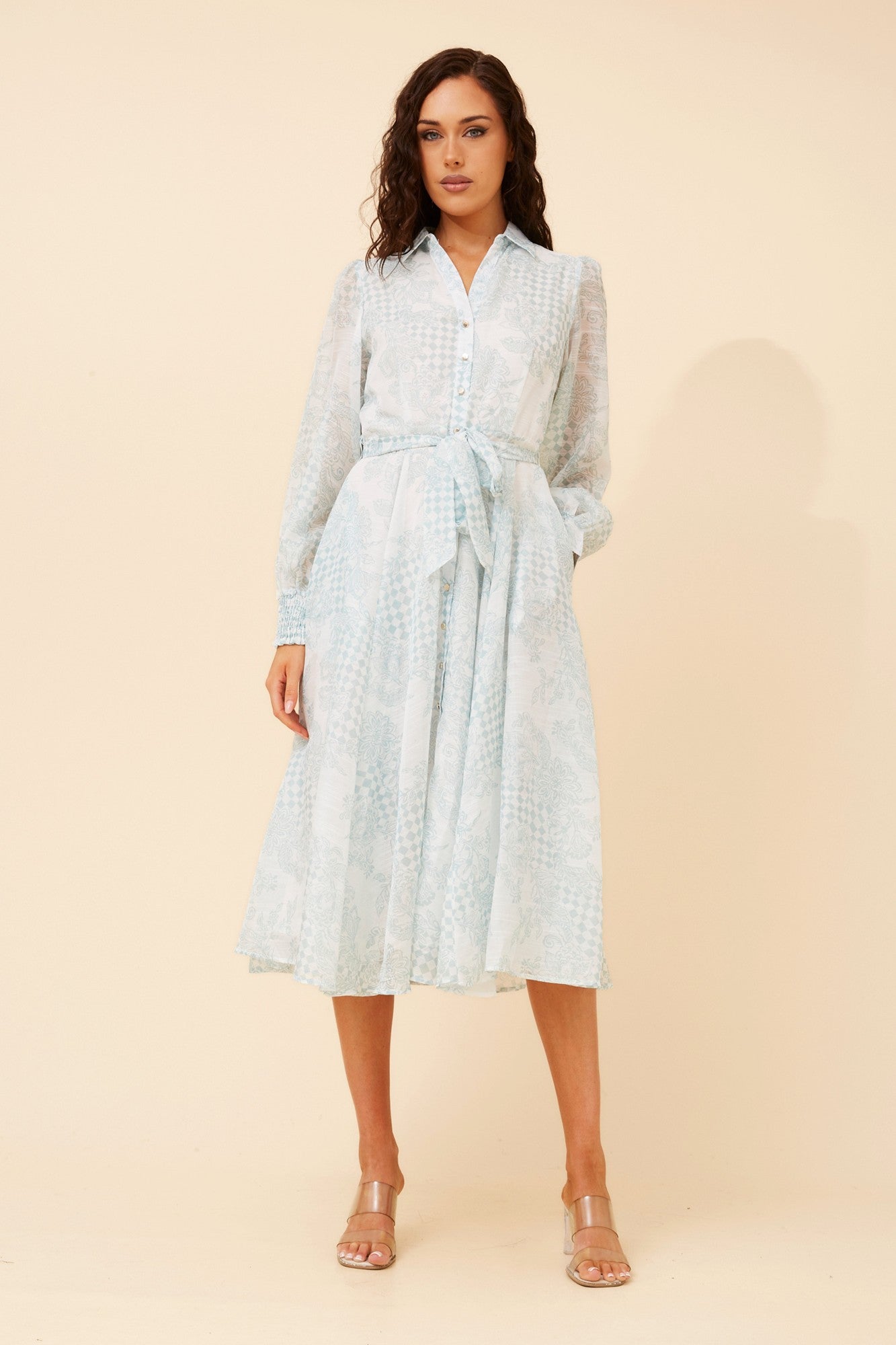 MERRITT FLORAL MIDI DRESS (Sage)