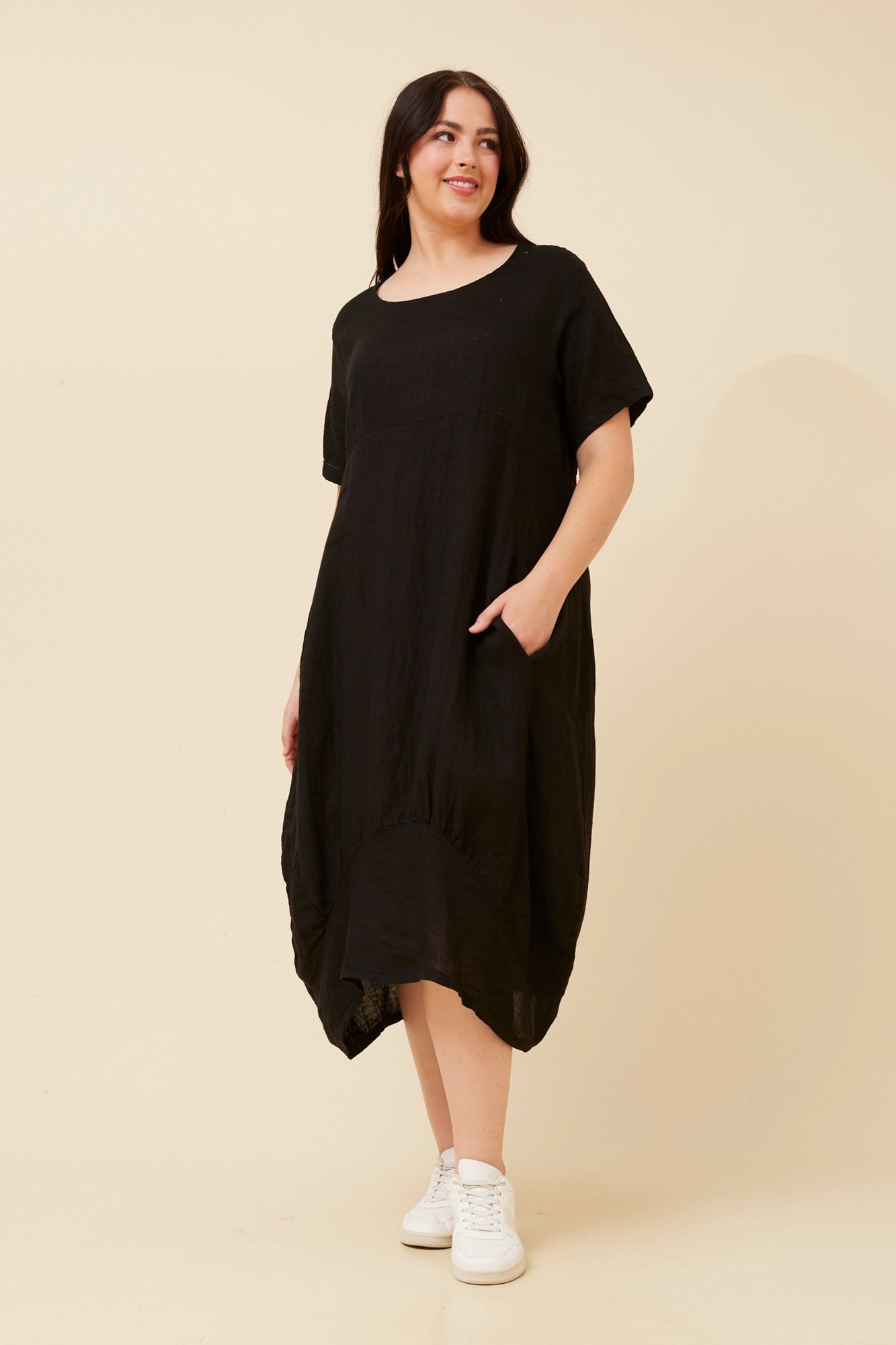 VAL LINEN DRESS (Black)
