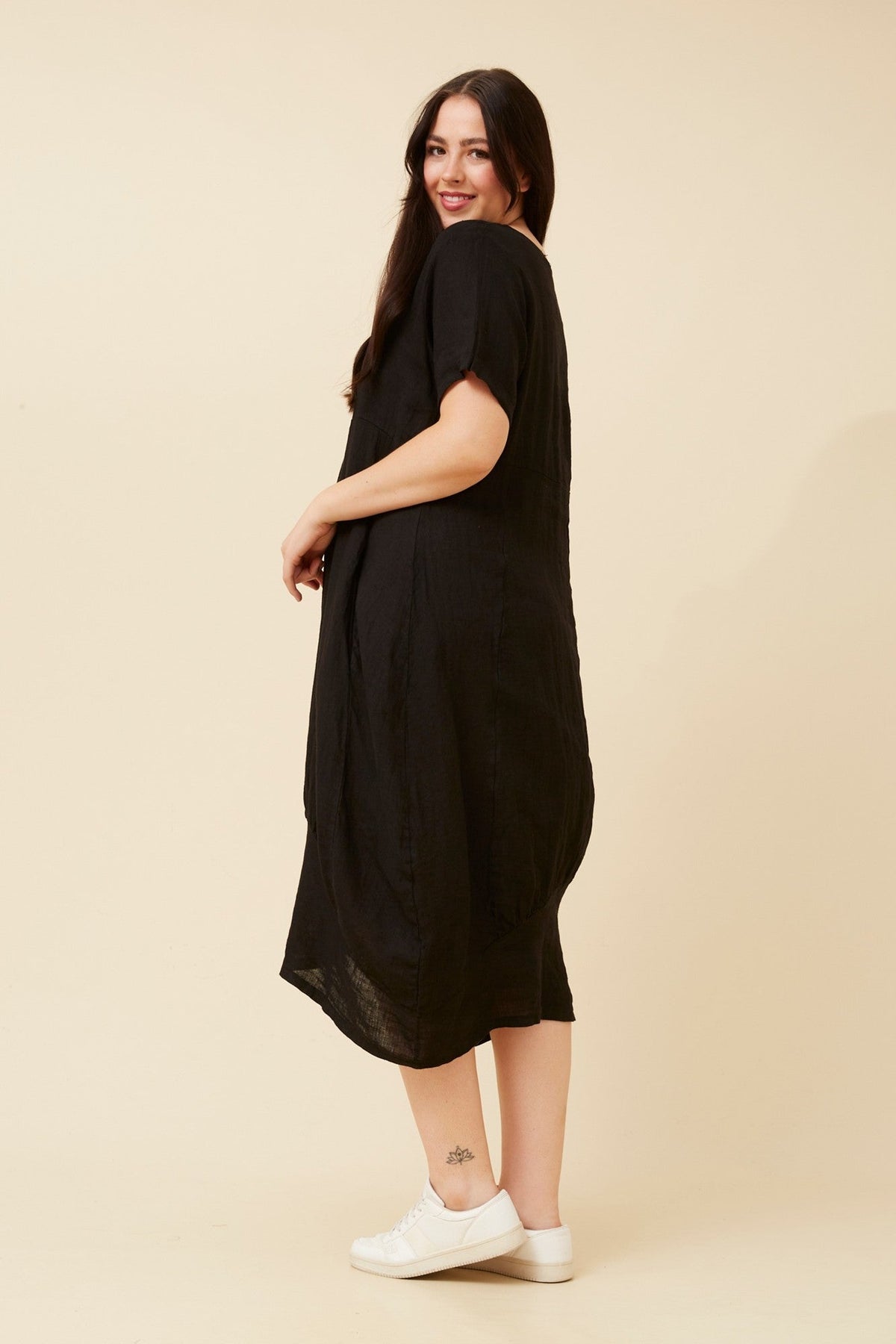 VAL LINEN DRESS (Black)