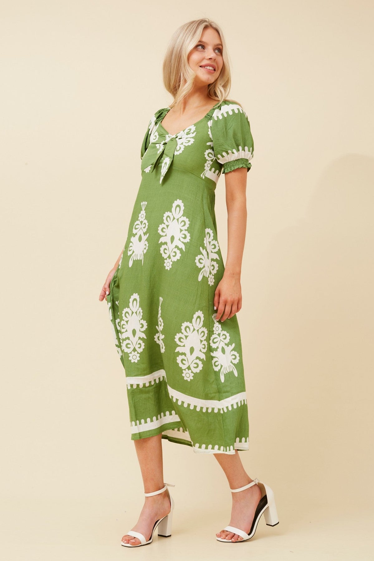 FAITH BOHO MIDI DRESS (Green)