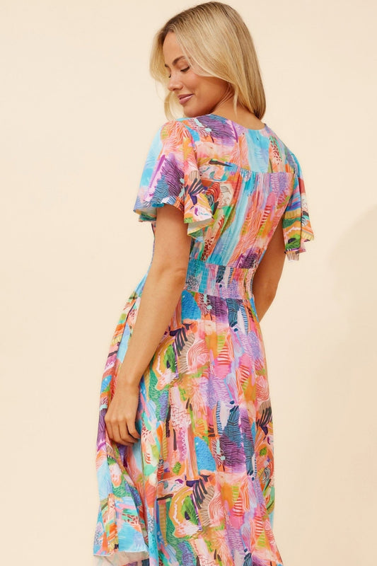 Caroline Morgan Australia SANDY ABSTRACT PRINT DRESS (Multi)