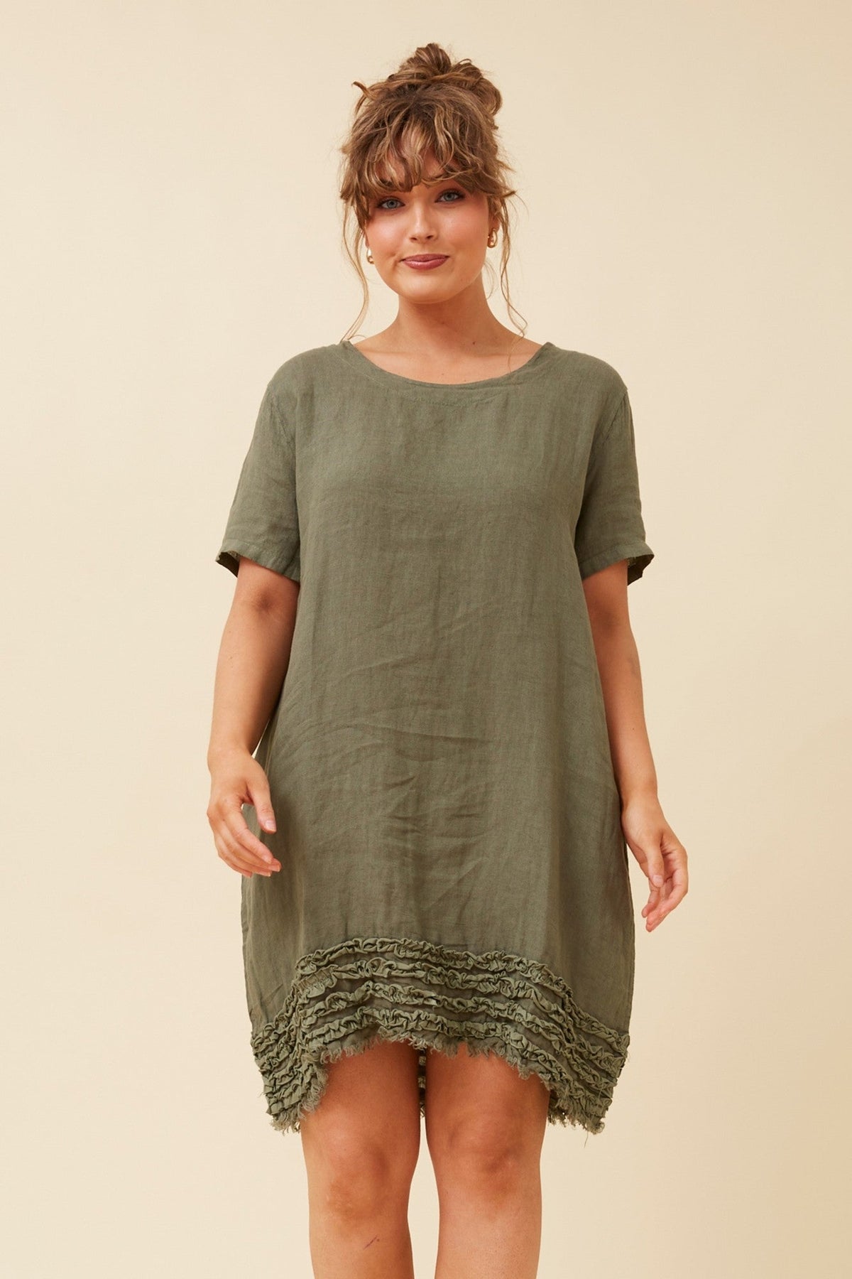 DIVANA LINEN DRESS (Khaki)