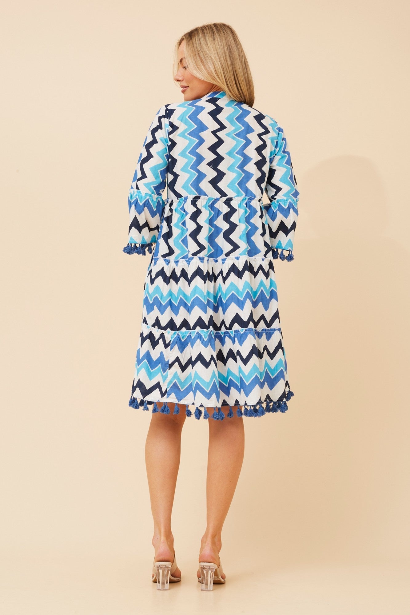 LALITY ABSTRACT PRINT DRESS (Multi Blue)