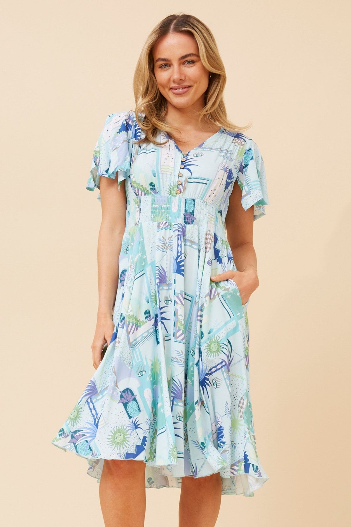 SANDY RUFFLE DRESS (Mint)