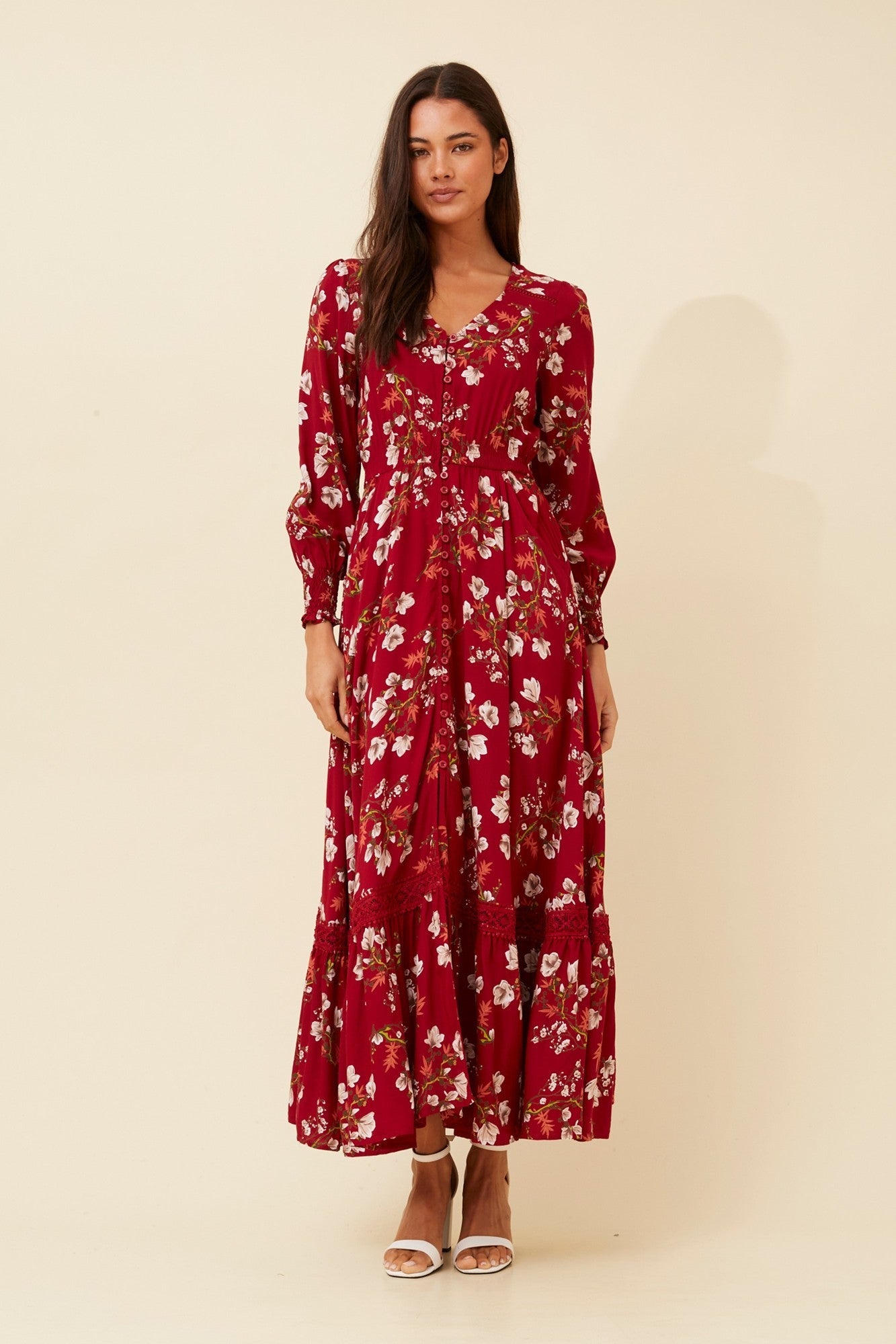 MARRAKECH FLORAL MAXI DRESS (Navy)