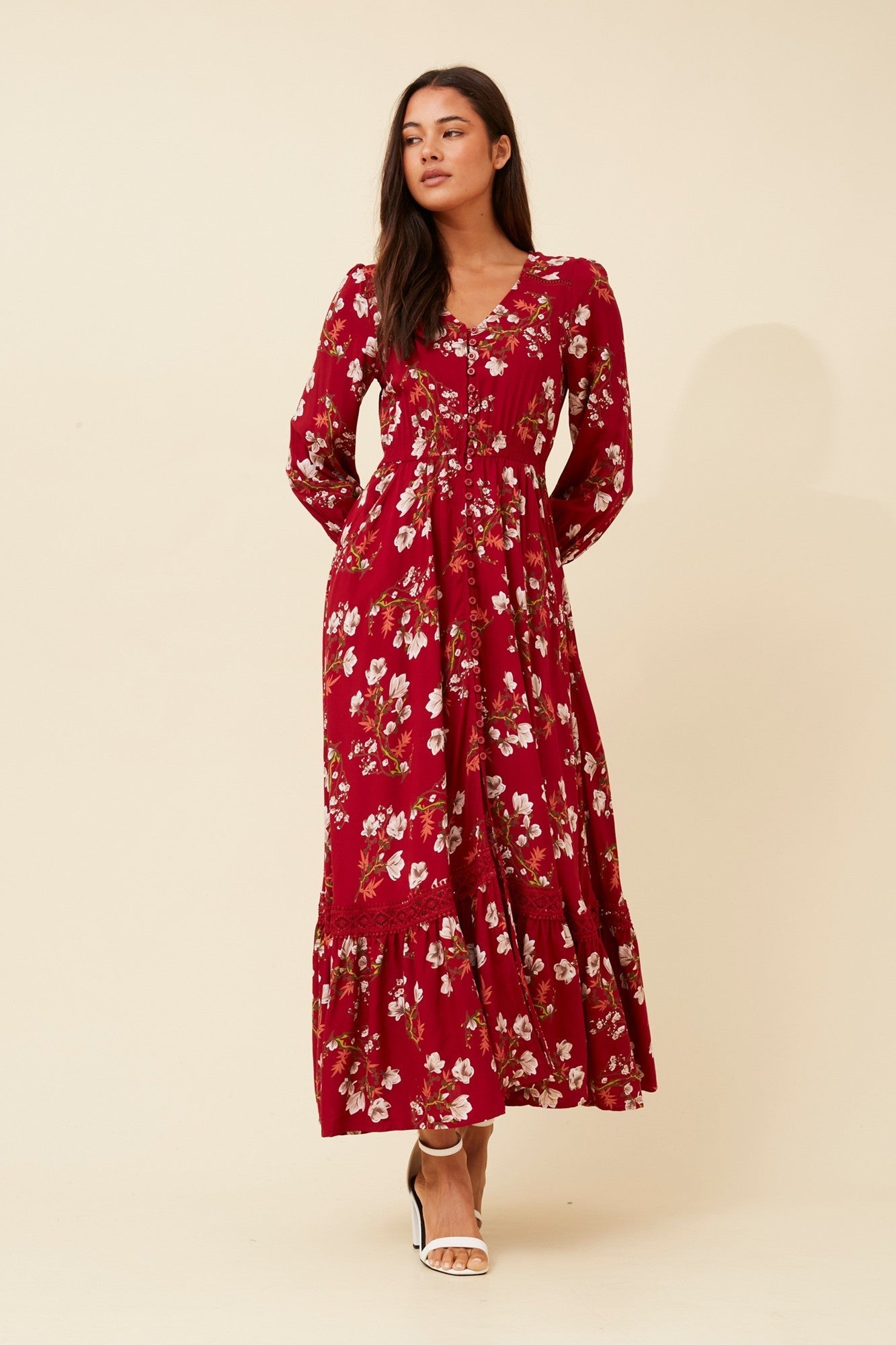 MARRAKECH FLORAL MAXI DRESS (Navy)