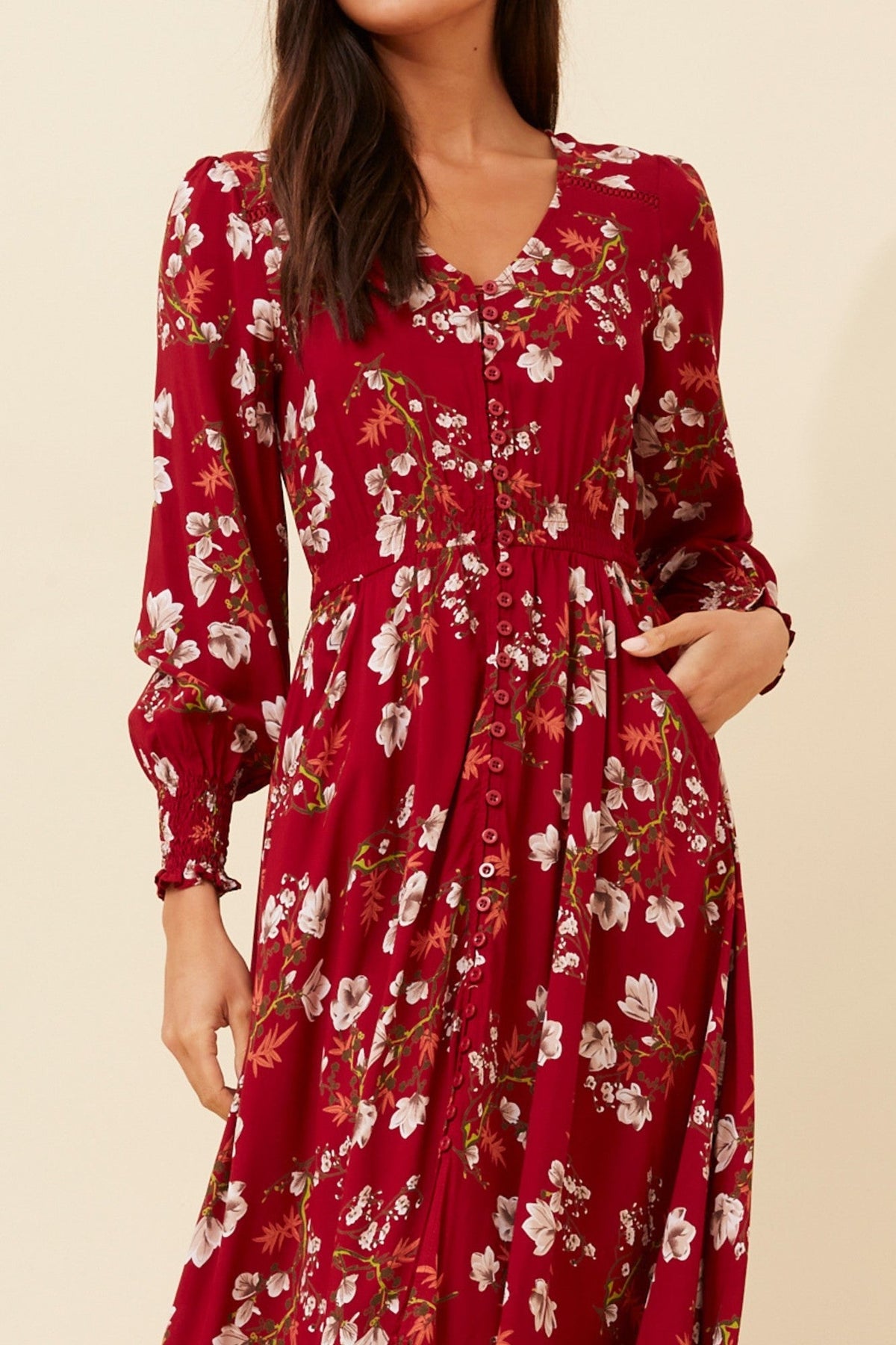 MARRAKECH FLORAL MAXI DRESS (Navy)