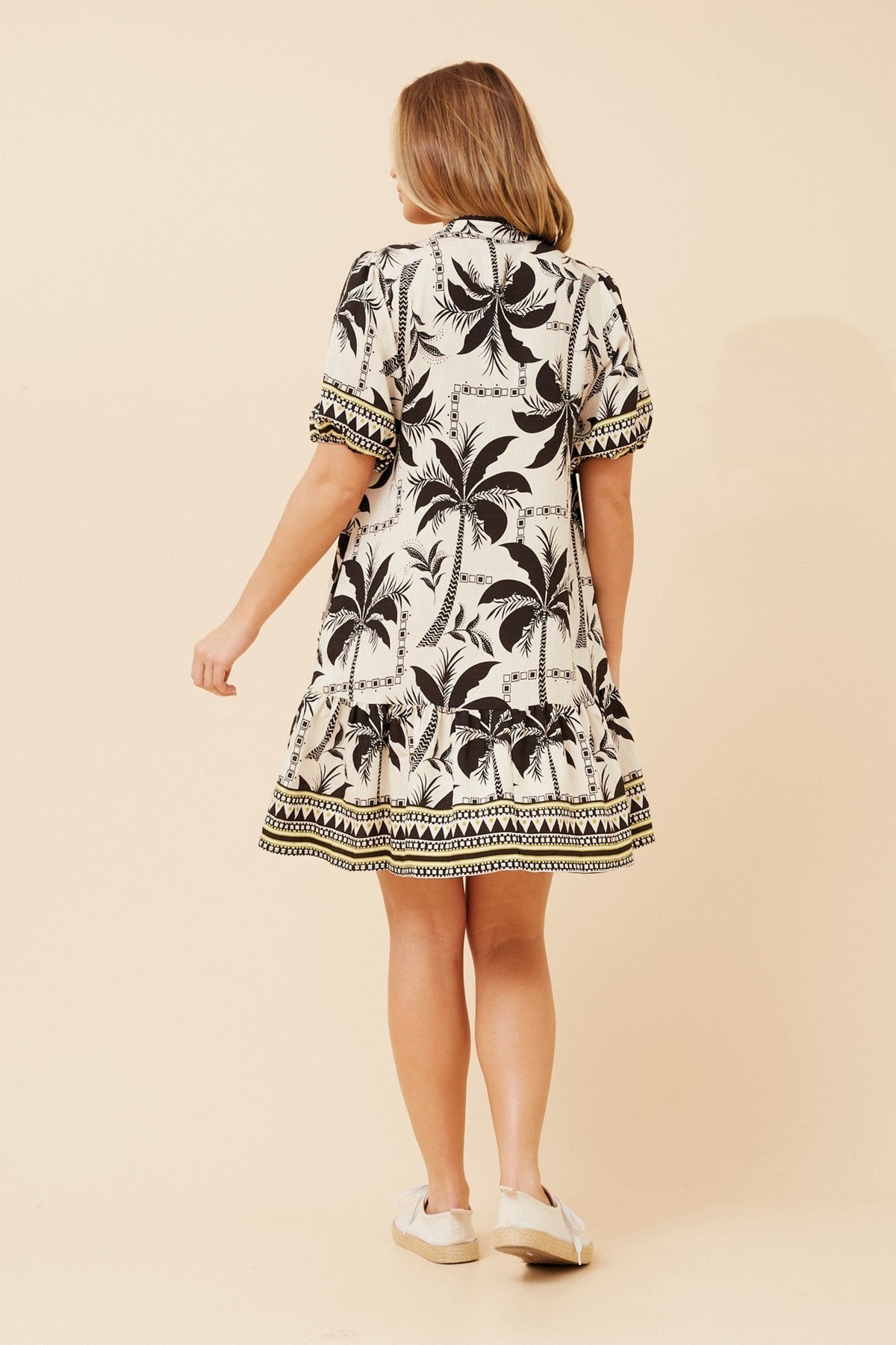 NIXA TROPICAL PRINT DRESS (Black)
