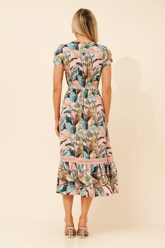 Caroline Morgan Australia MOROCCO TROPICAL PRINT DRESS (Pink)