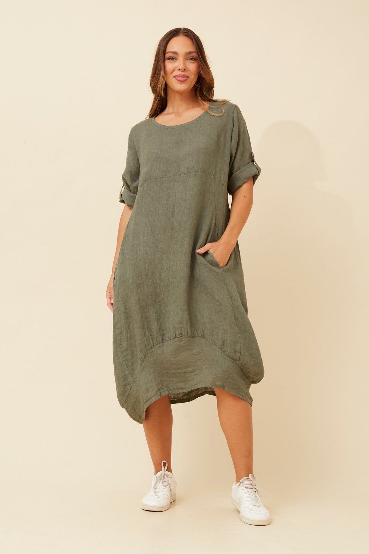 VALLA LINEN DRESS (Black)