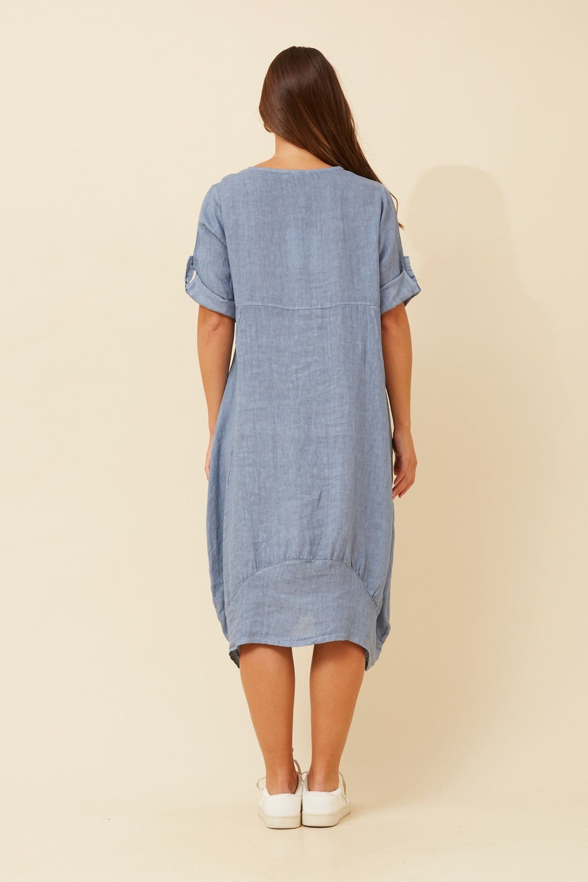BOTTEGA MODA VALLA LINEN DRESS (Denim)