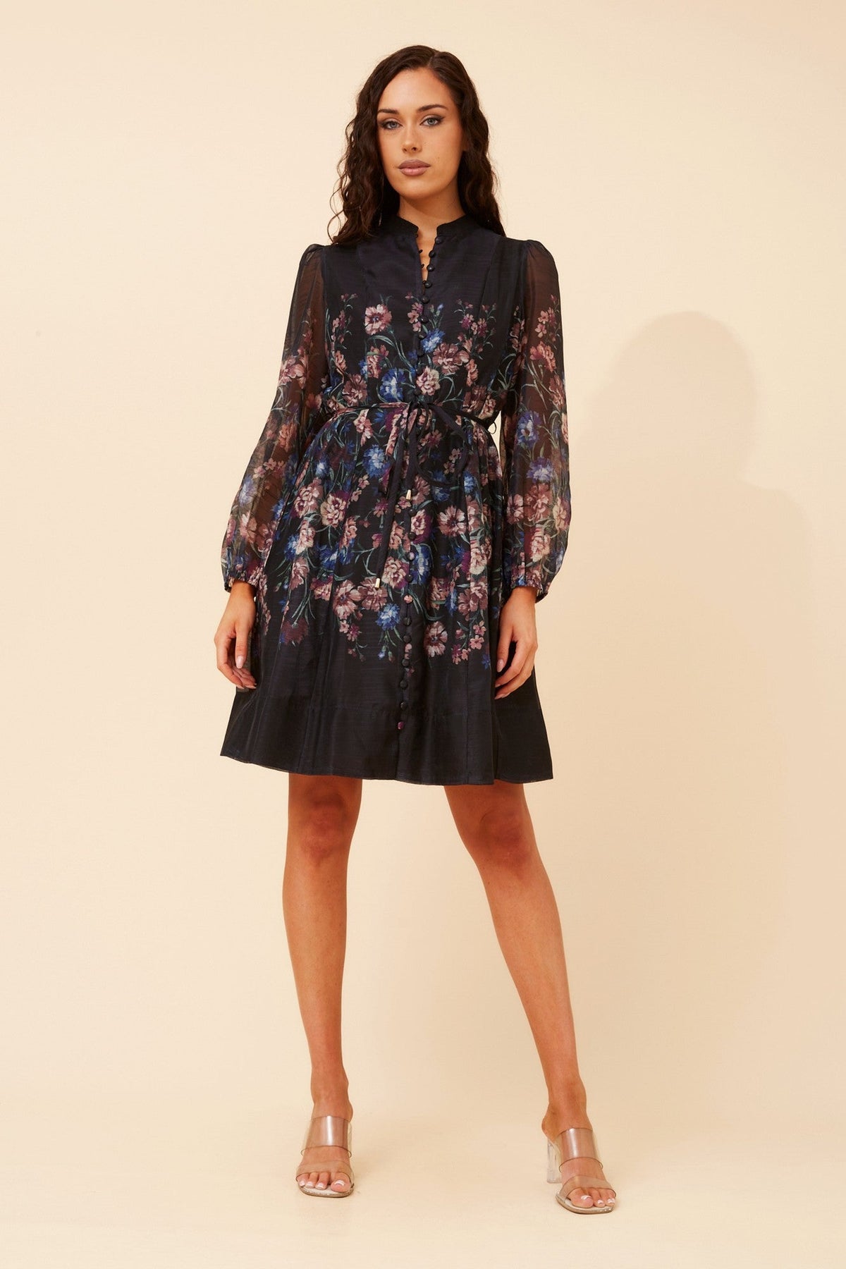 NORAH FLORAL DRESS (Black)