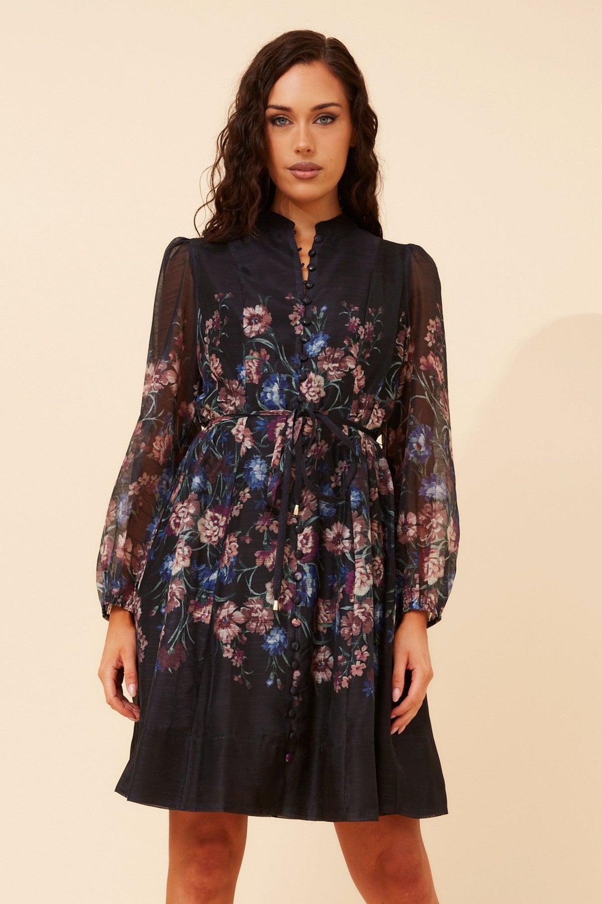 NORAH FLORAL DRESS (Black)