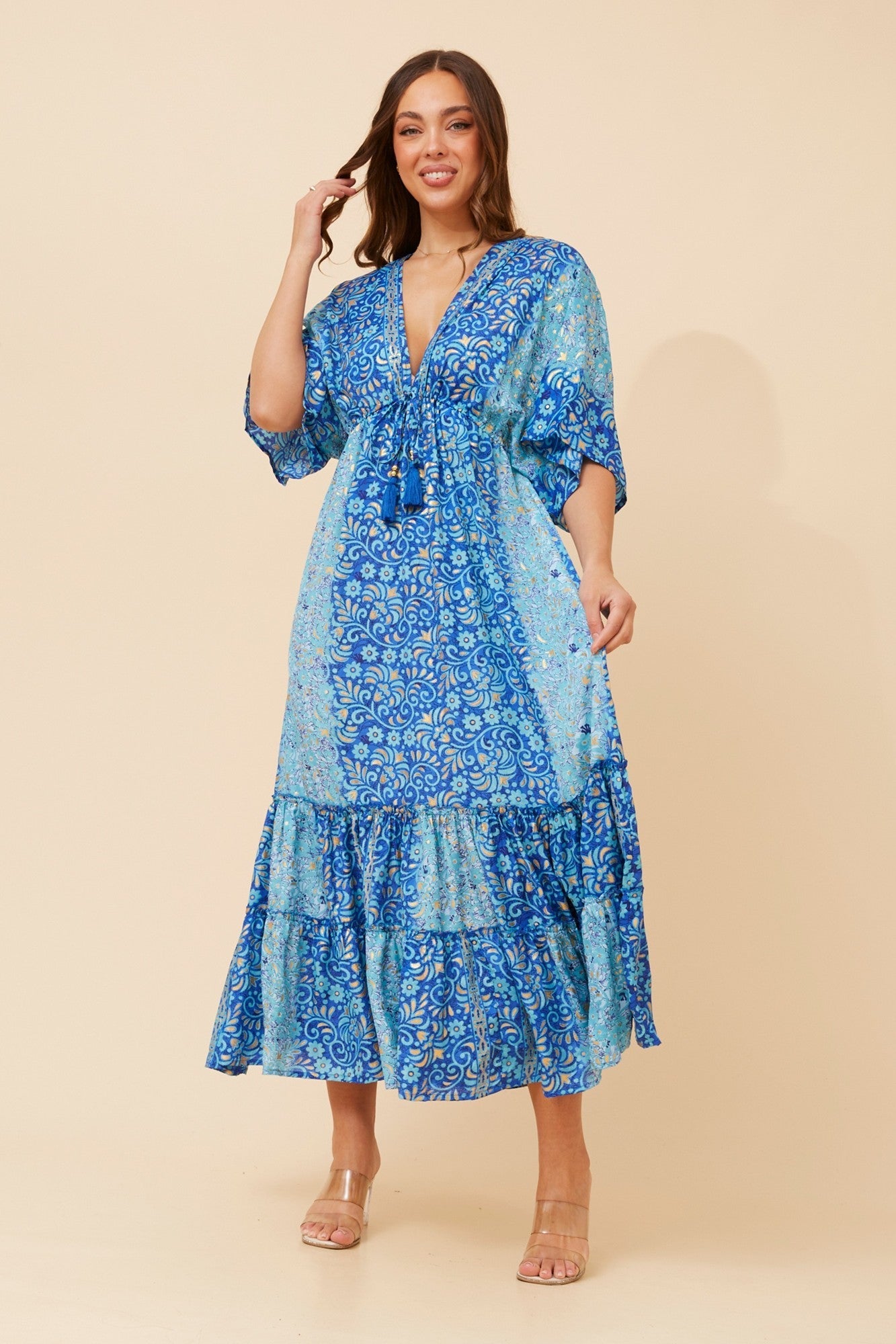 CHANDRA FLORAL MAXI DRESS (Blue)