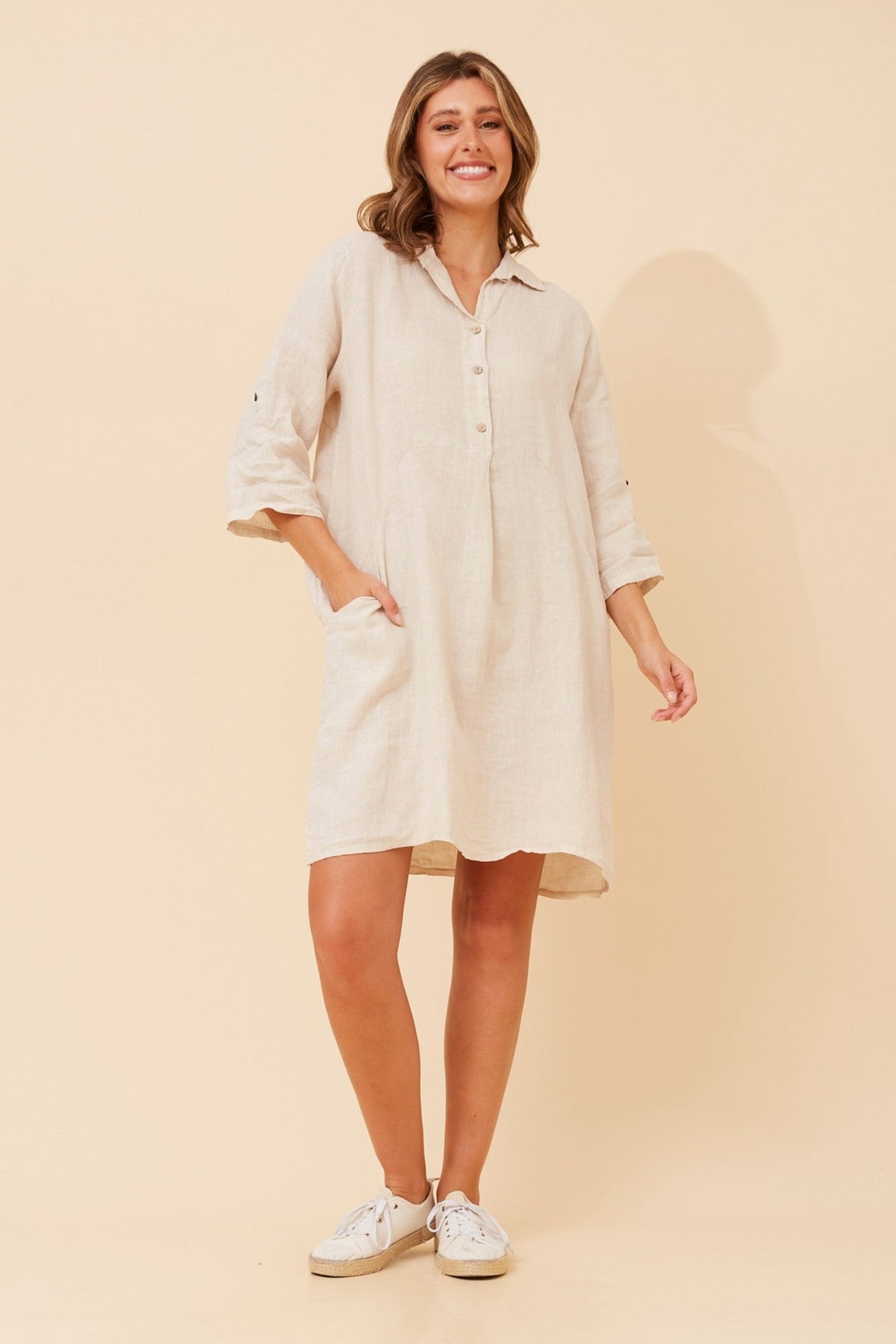 BOTTEGA MODA JOSEFA SOLID DRESS (Linen)