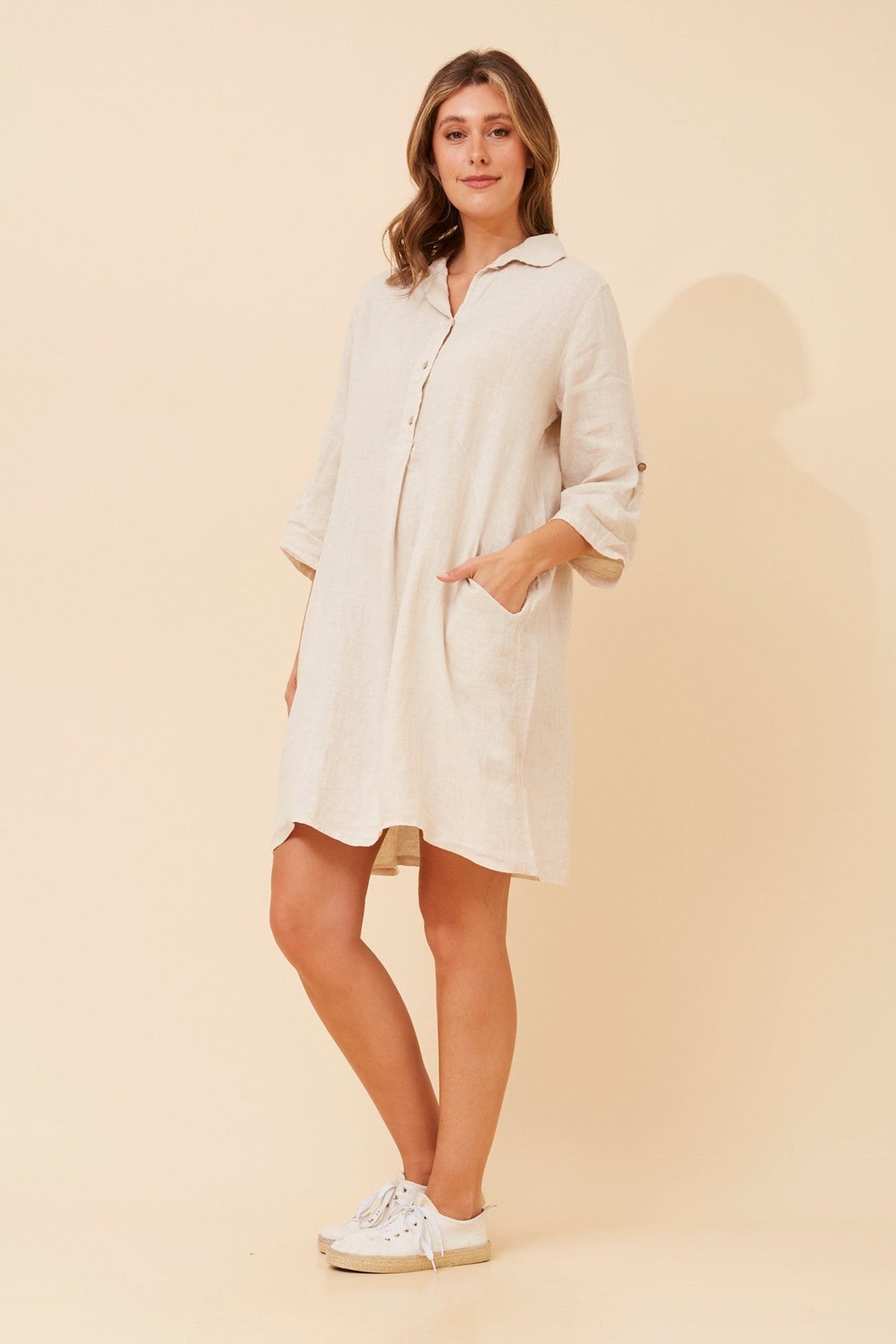 BOTTEGA MODA JOSEFA SOLID DRESS (Linen)