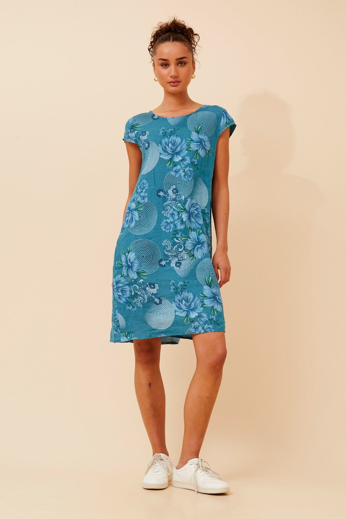 SISLEY FLORAL LINEN DRESS (Pink)