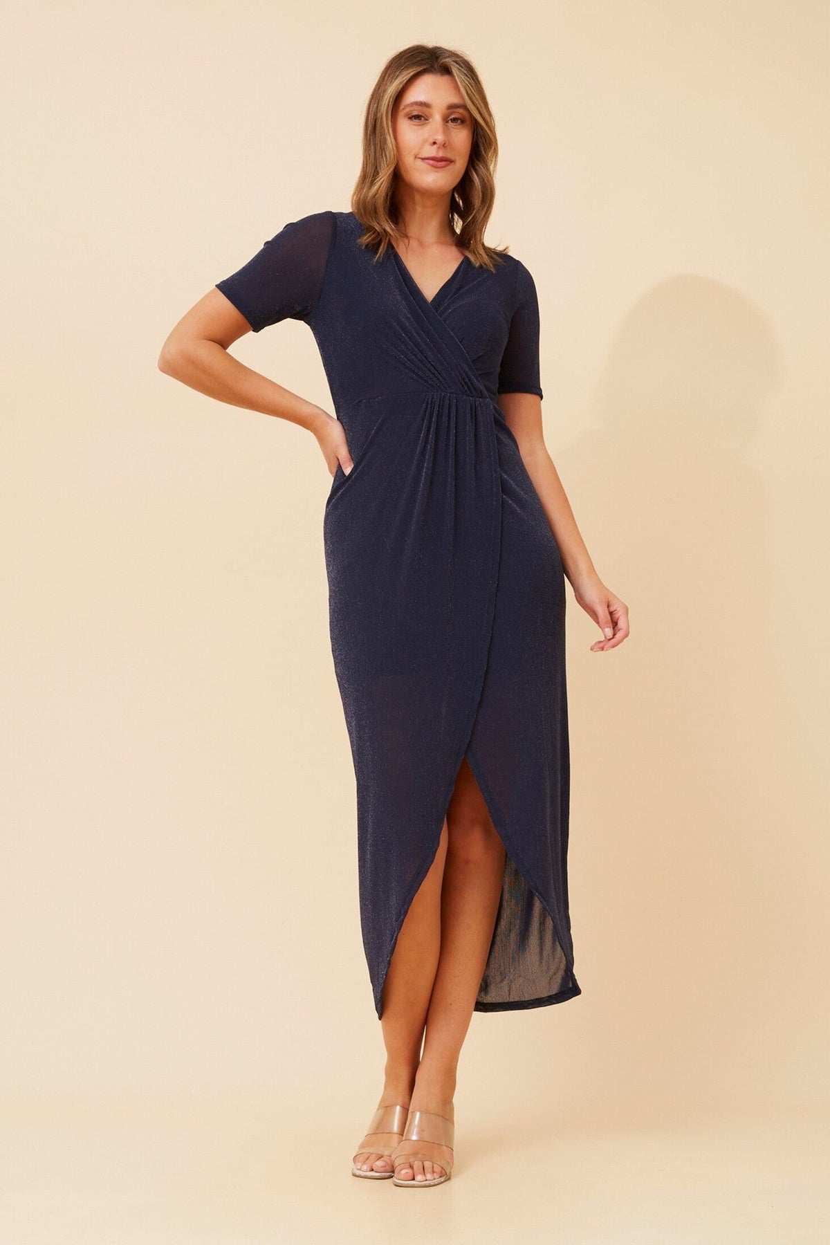 FOSCA CROSSOVER MAXI DRESS (Navy)