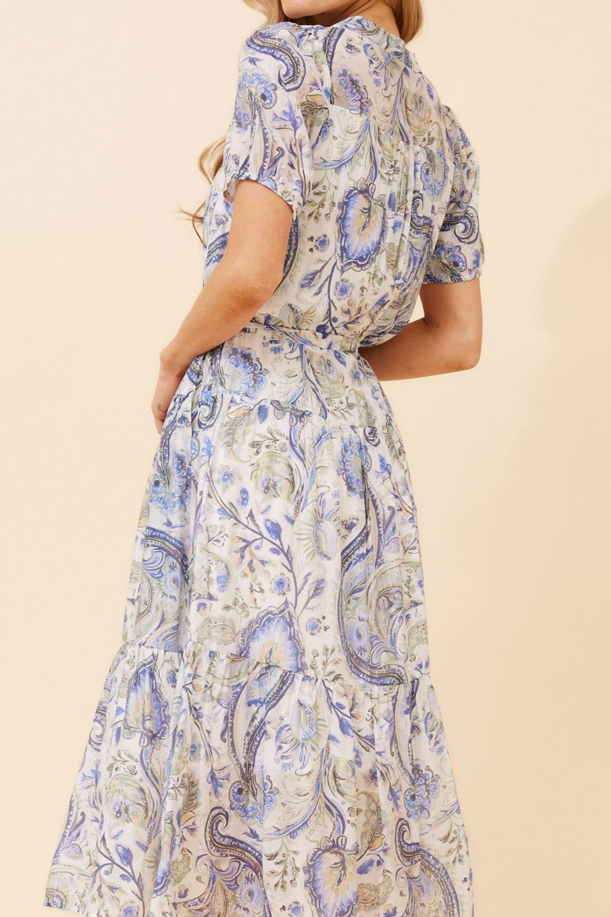 ANTIKA PAISLEY PRINT MIDI DRESS (Blue)