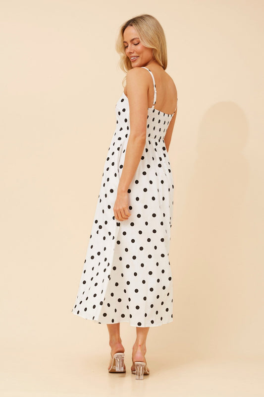 JAVANA WANDERLUST MIDI DRESS (White And Black)