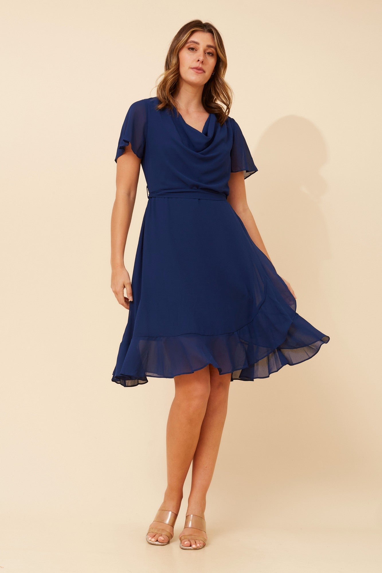 ALARA SOLID DRESS (Navy)