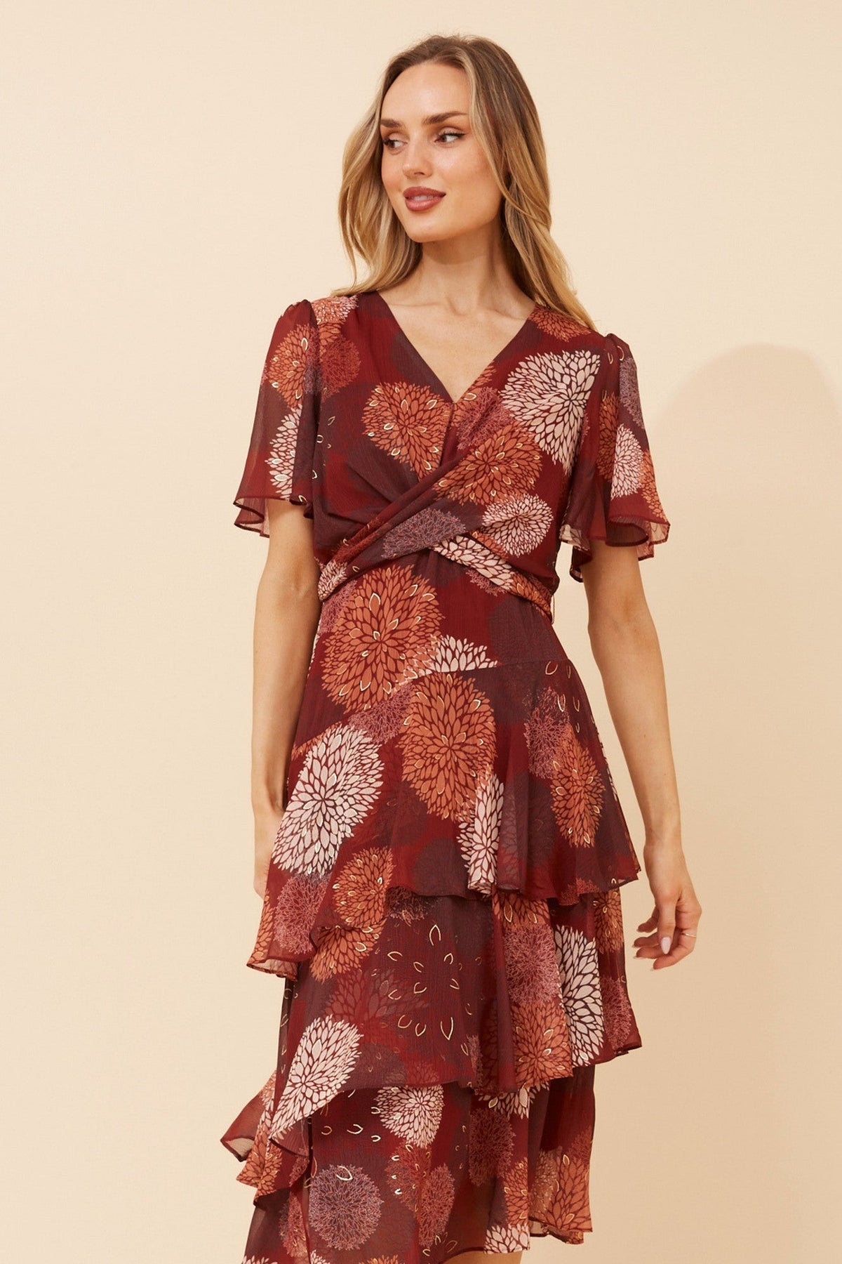 WINDSOR FLORAL MIDI DRESS (Navy)