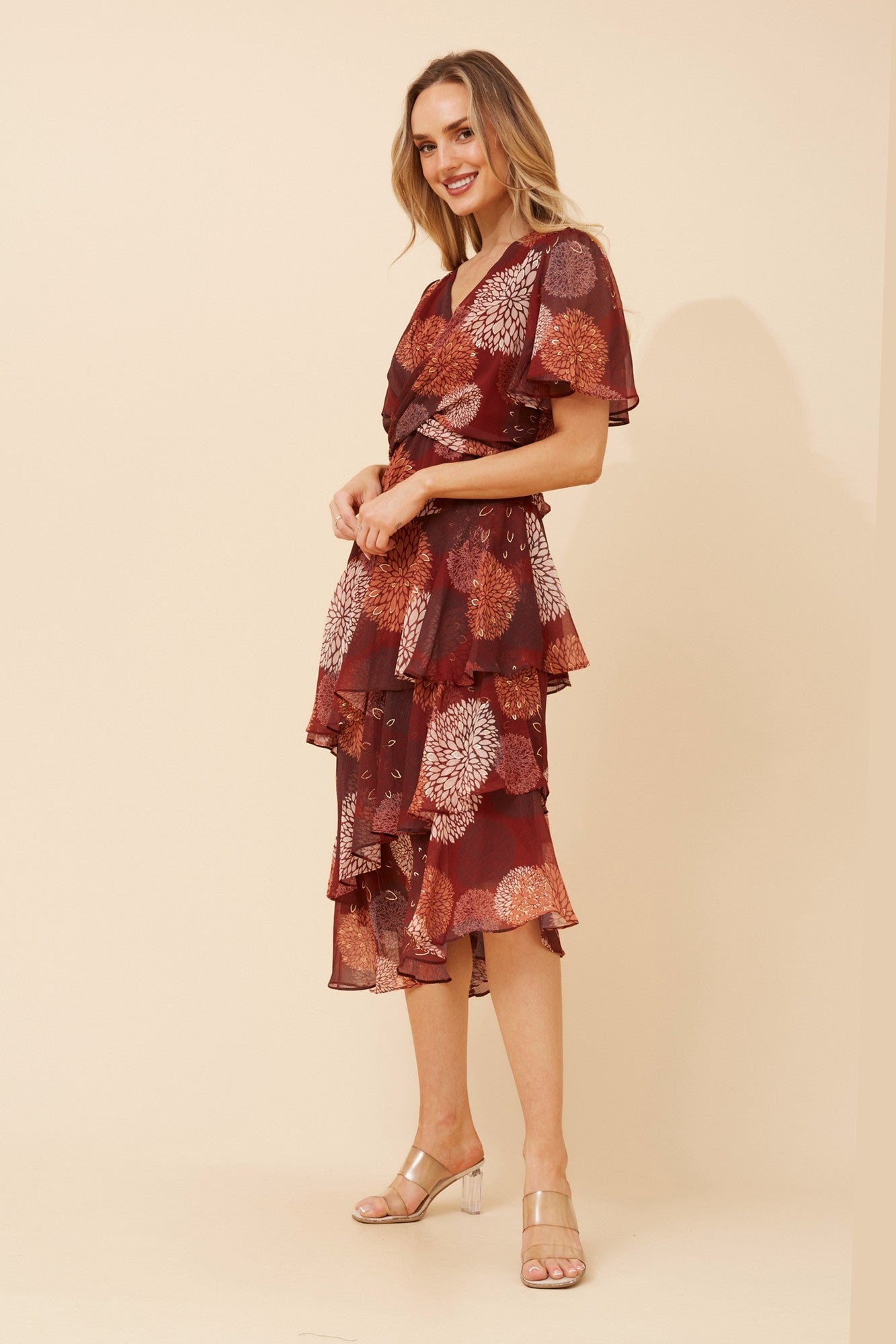 WINDSOR FLORAL MIDI DRESS (Navy)