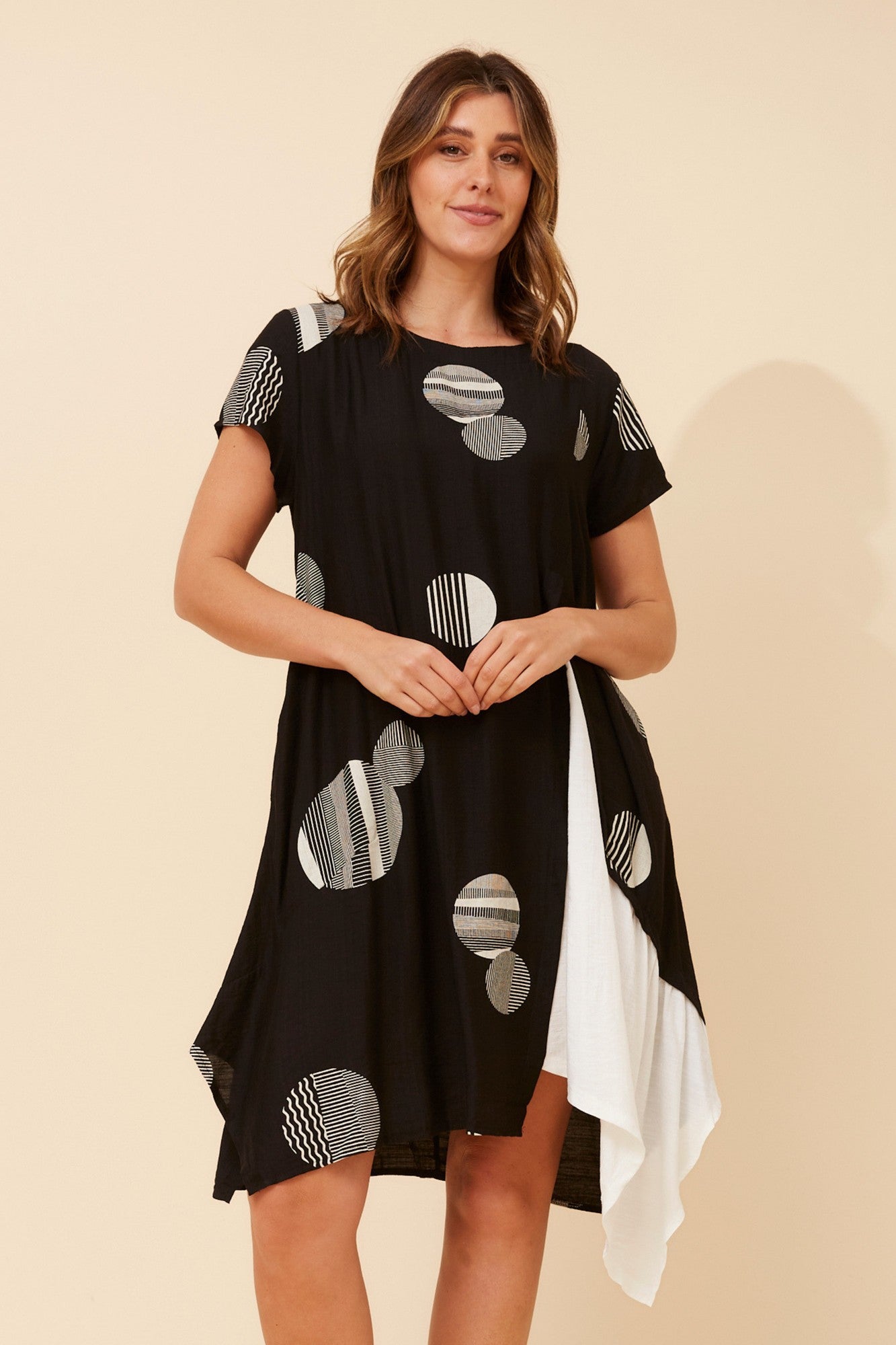 SUSANNA POLKA DOT PRINT DRESS (Black)