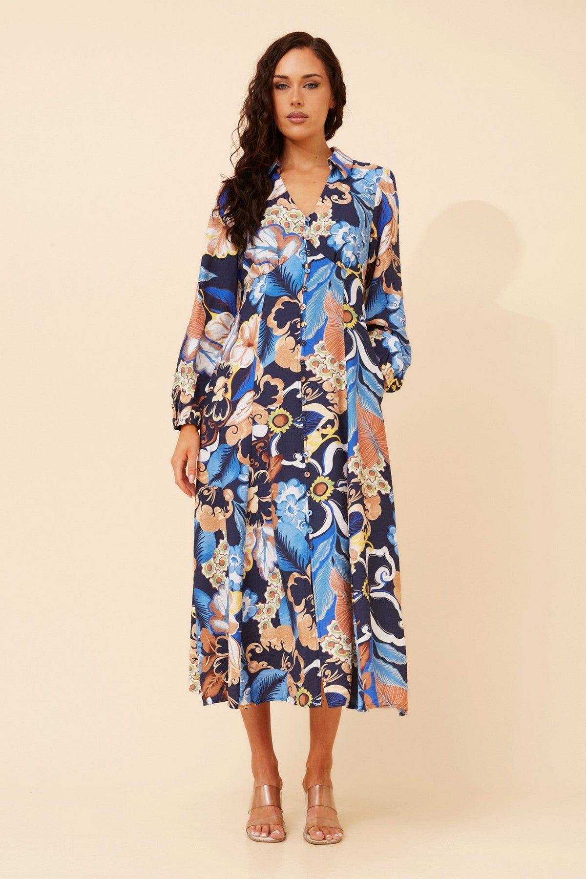 NASH FLORAL MAXI DRESS (Multi Navy)
