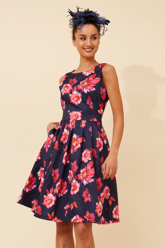 GINGER FLORAL DRESS (Navy)