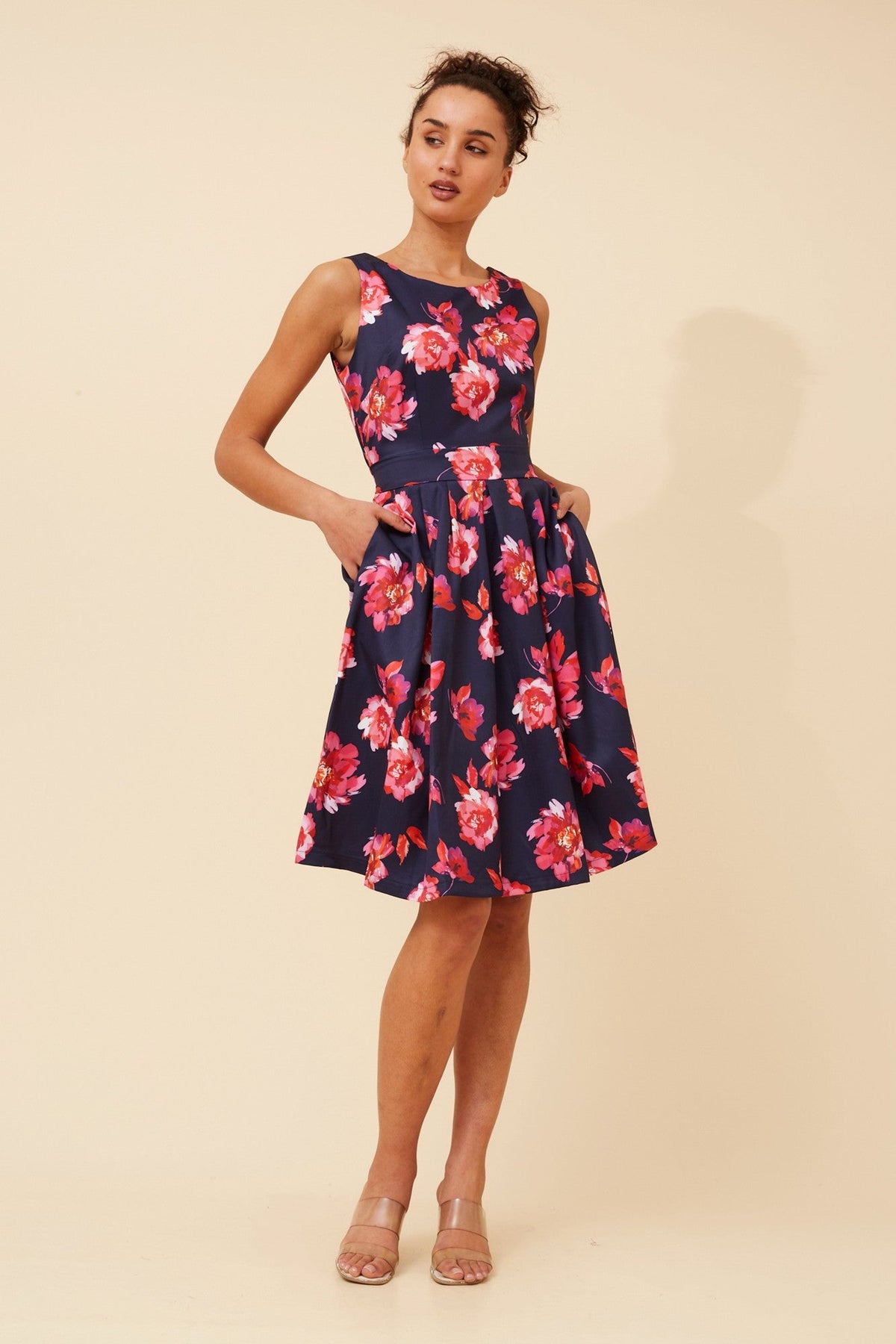 GINGER FLORAL DRESS (Navy)