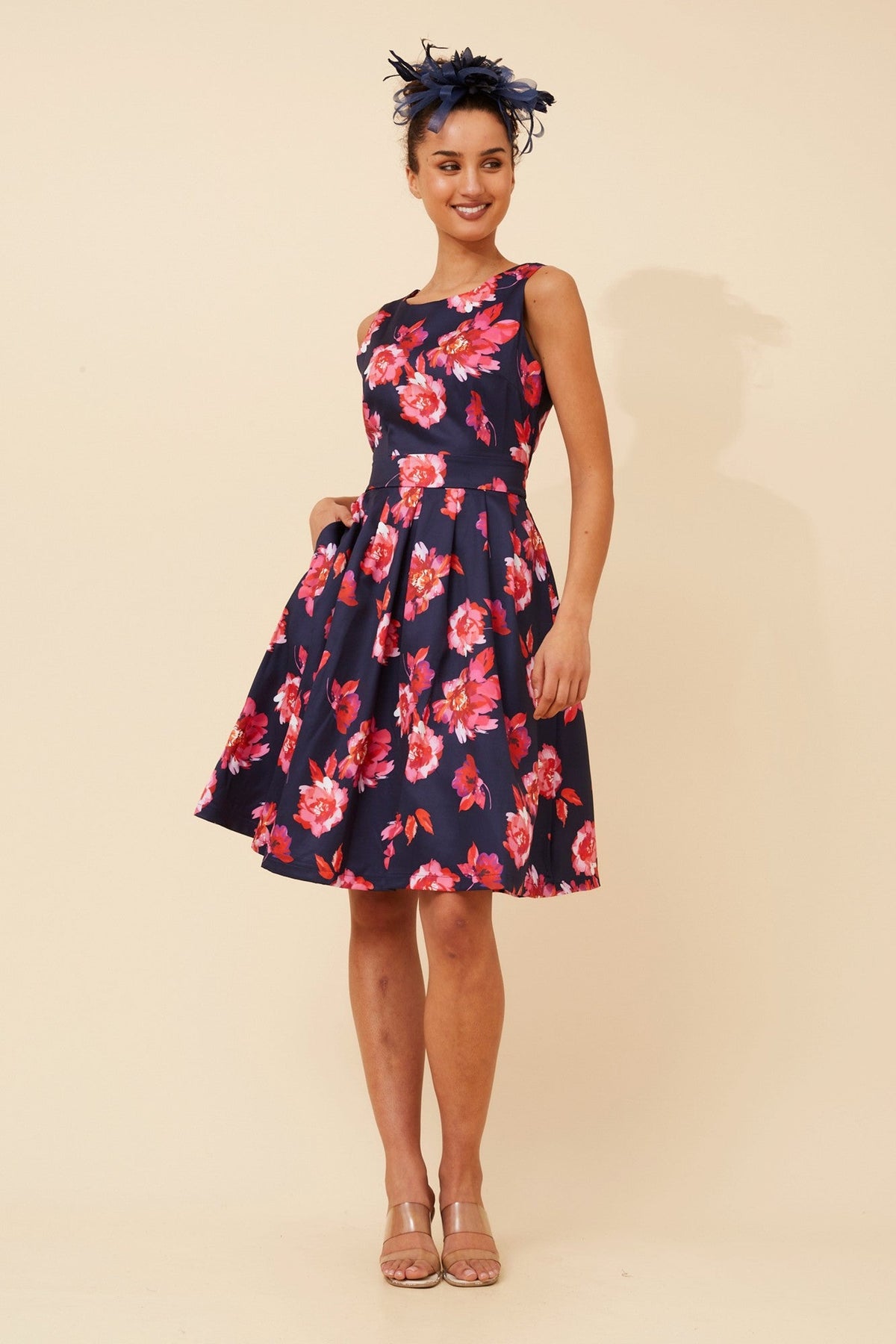 GINGER FLORAL DRESS (Navy)