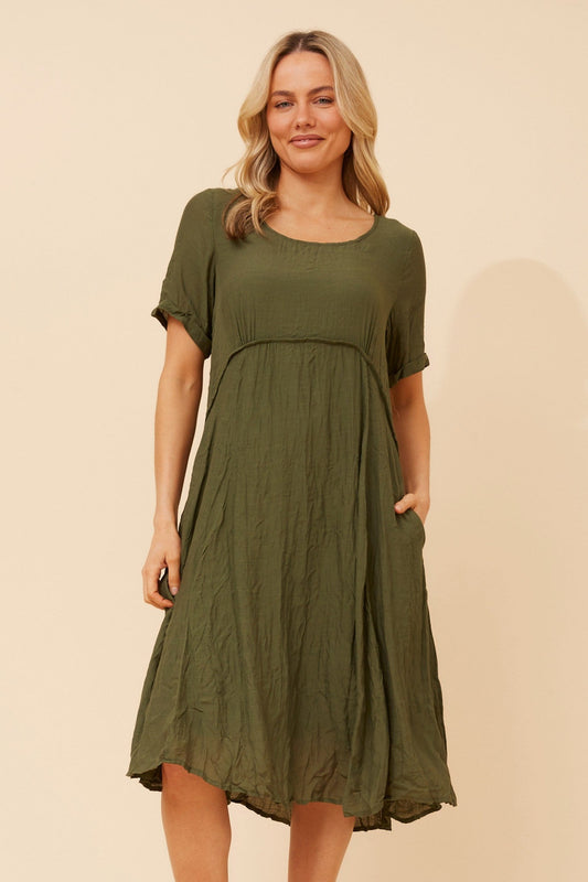 Caroline Morgan Australia DREE SOLID MIDI DRESS (Khaki)
