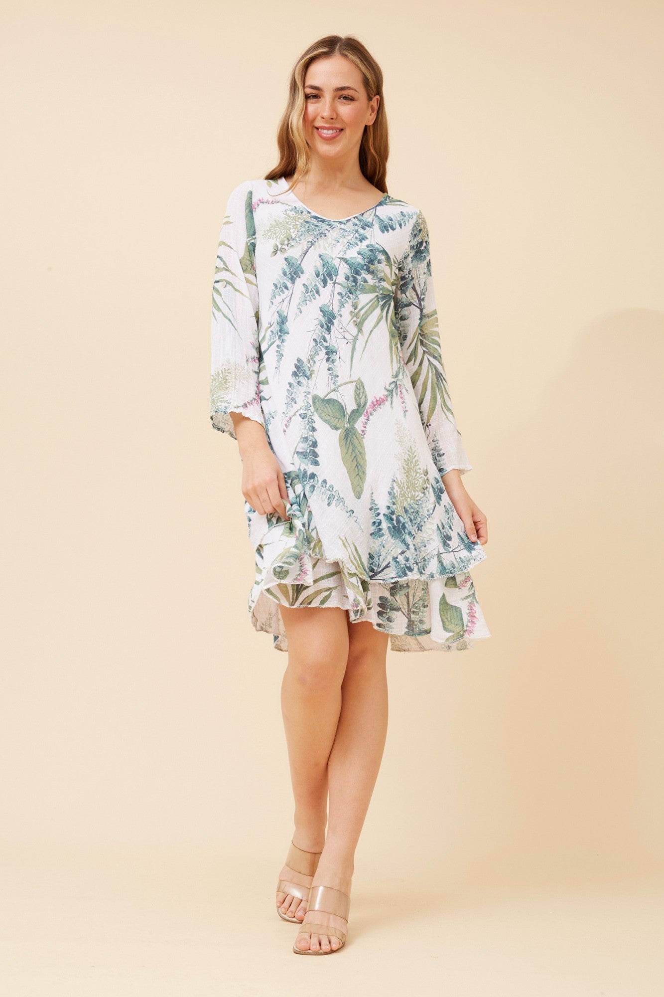 DONISA FLORAL DRESS (Cream)