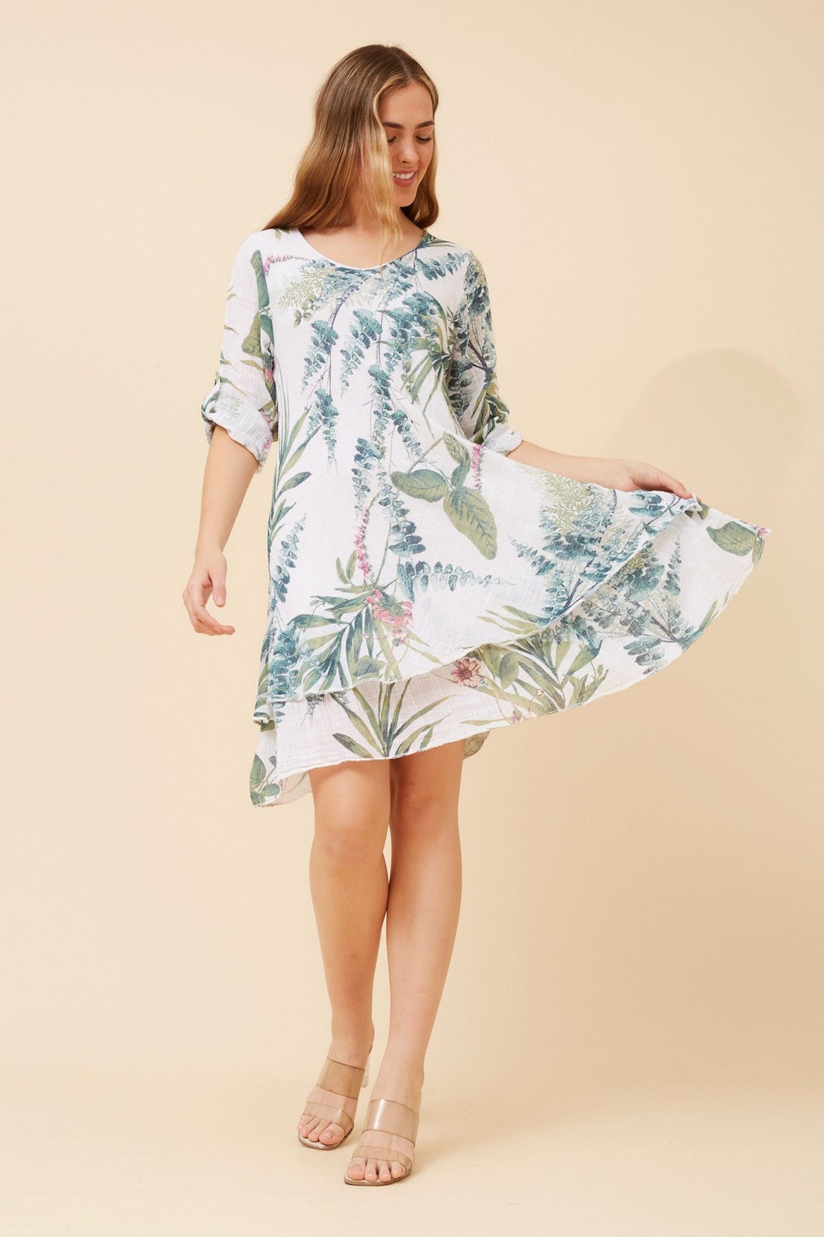 DONISA FLORAL DRESS (Cream)