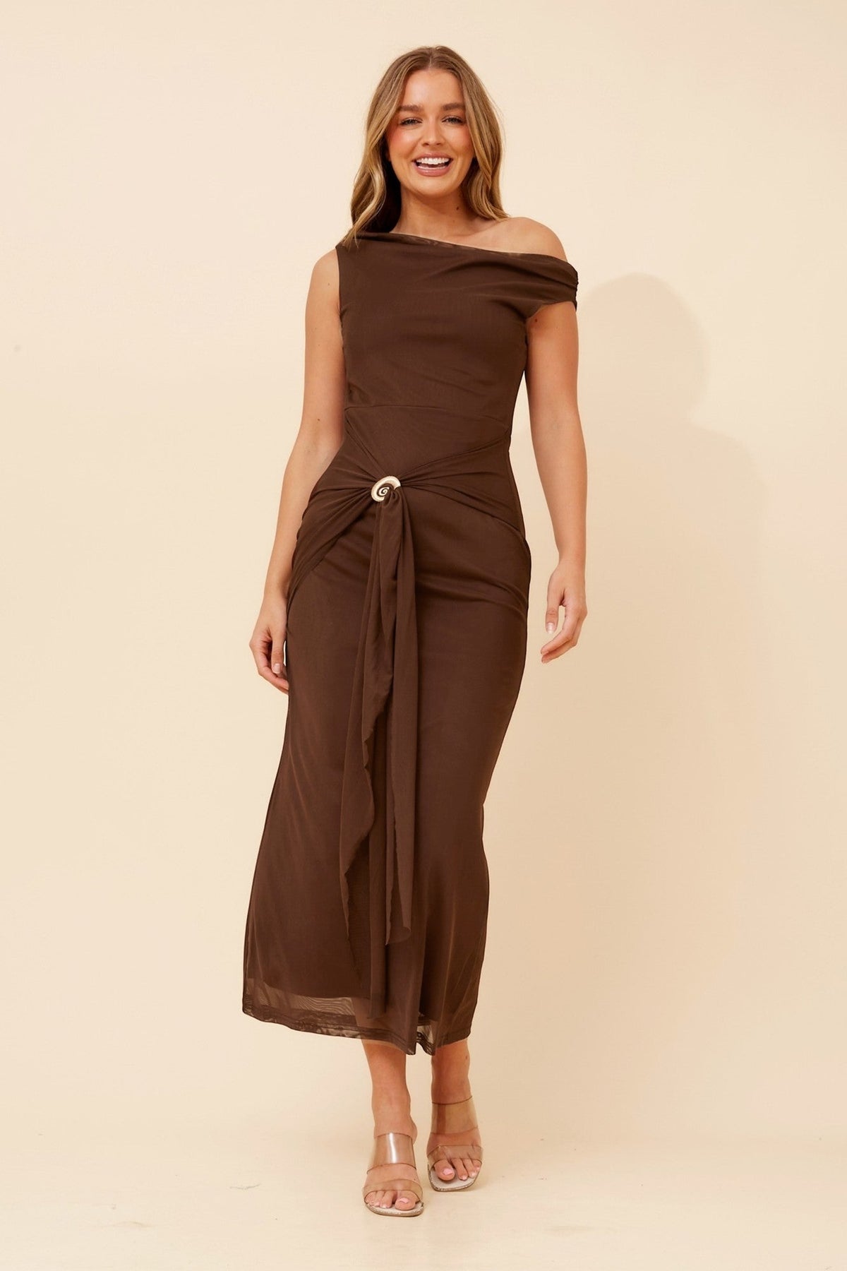 WAYLYN SOLID MAXI DRESS (Chocolate)