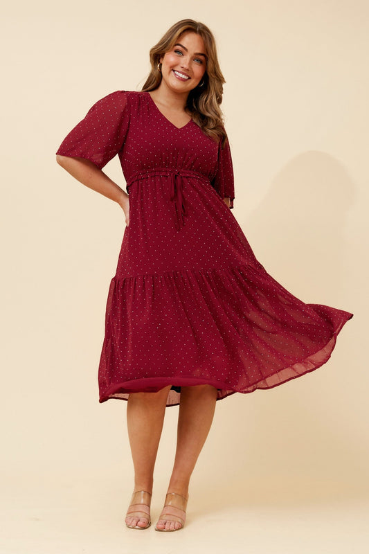 Image of Dresses. Product name - WINSLEY MIDI DRESS in Black colour by brand - Caroline Morgan Australia
