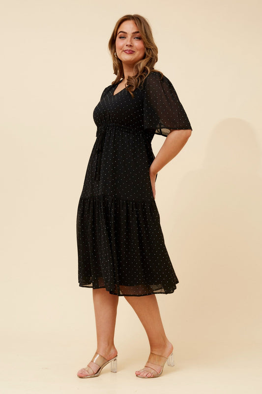 Caroline Morgan Australia WINSLEY MIDI DRESS (Black)