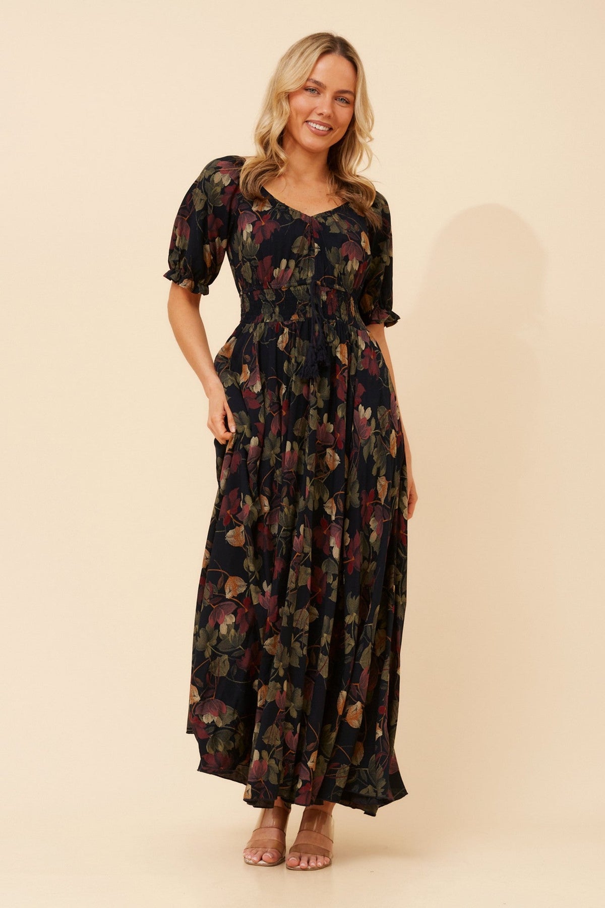 DAISY FLORAL MAXI DRESS (Navy)