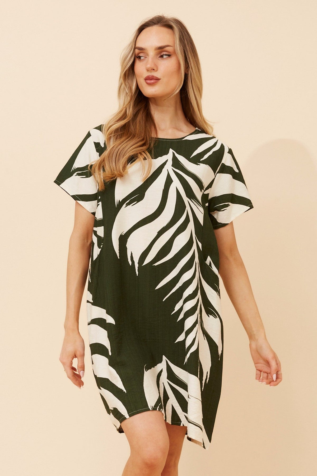 VINE LEAF PRINT DRESS (Green)