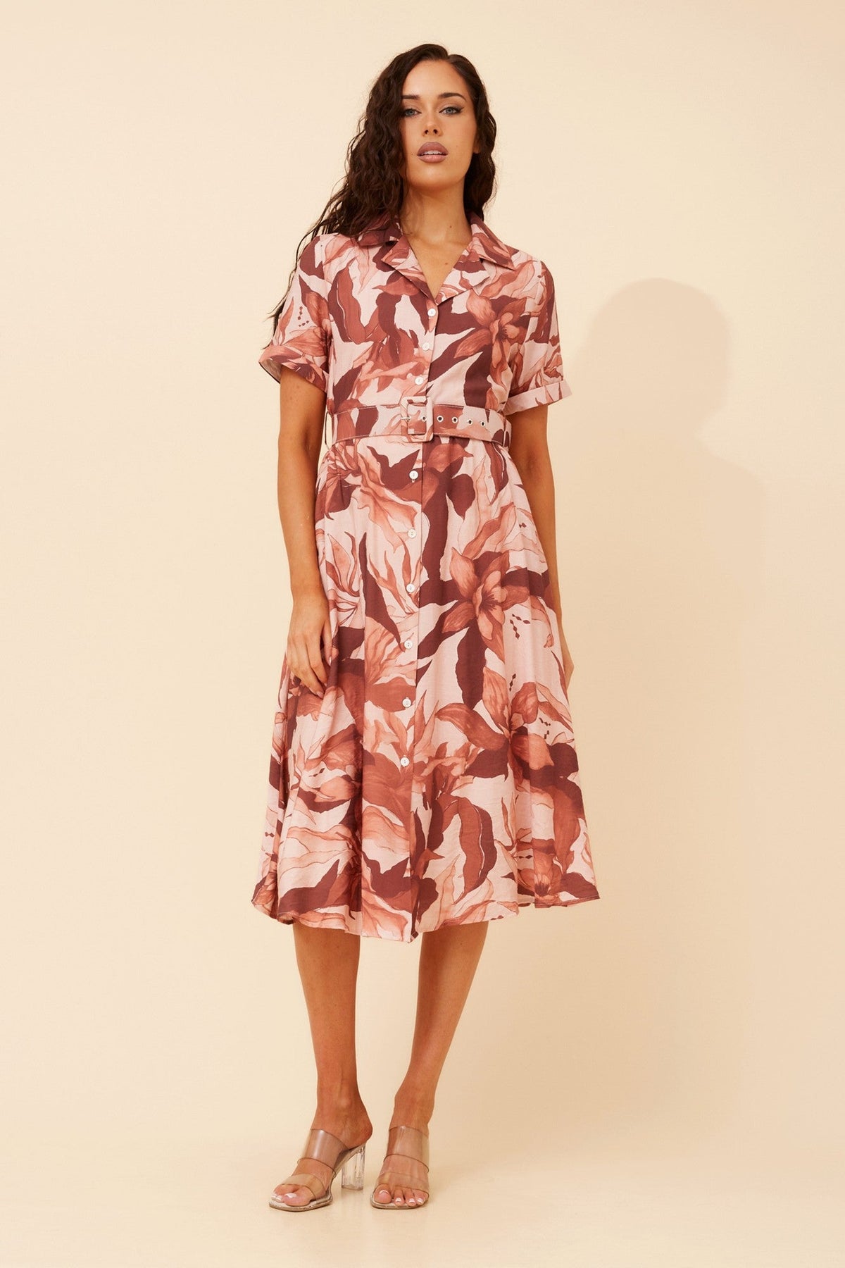 ALANIA FLORAL MIDI DRESS (Rosewood)
