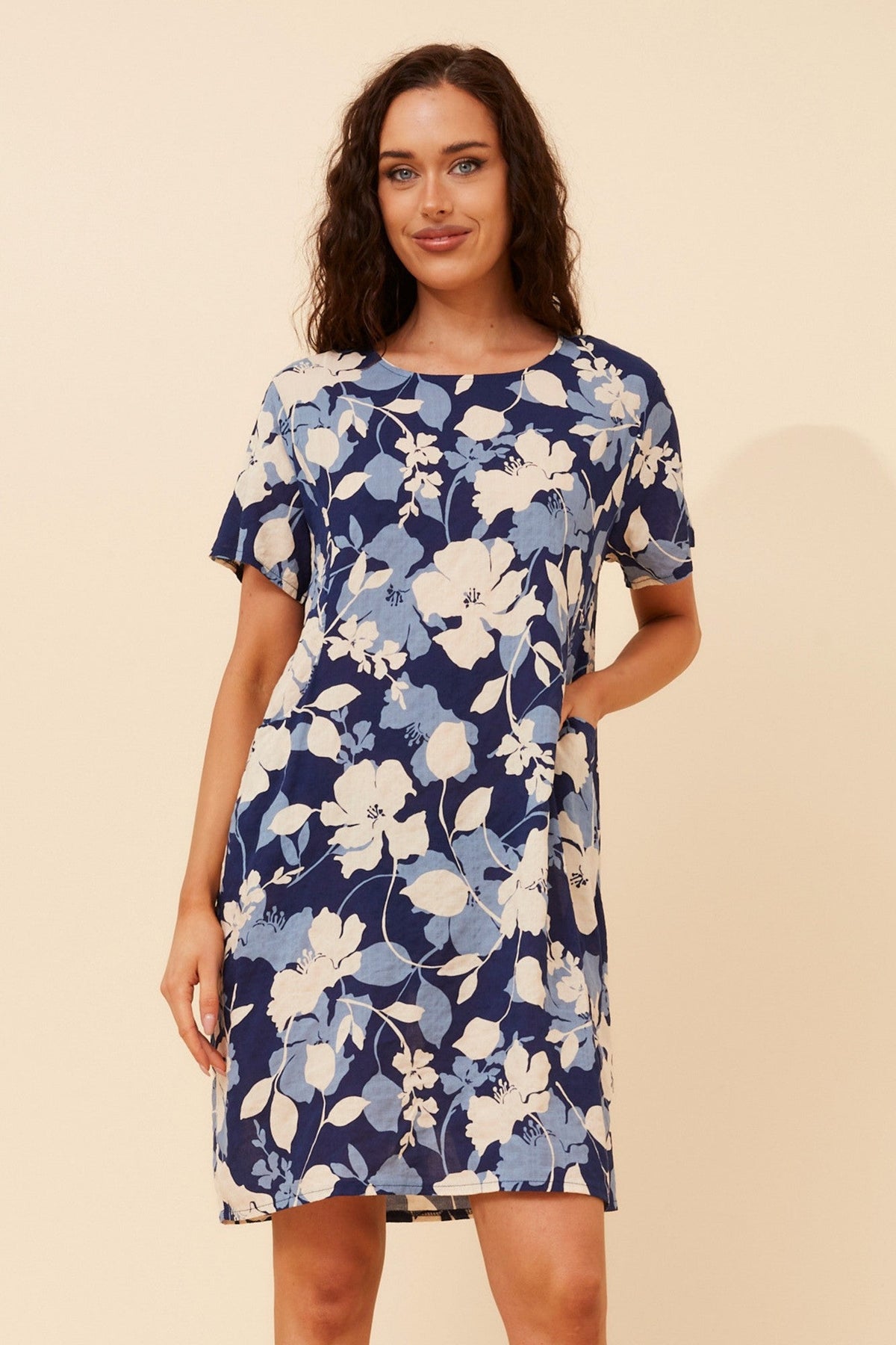 VINE FLORAL DRESS (Blue)