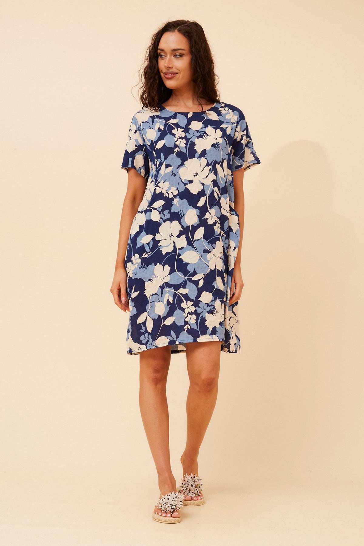 VINE FLORAL DRESS (Blue)